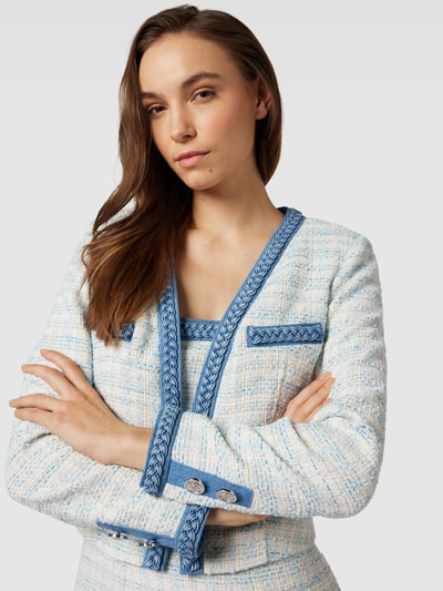 Guess Jacke mit breitem Umschlag und Flechtdetails Hellblau 3