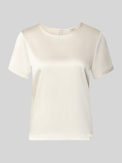 Produktfoto, Regular Fit T-Shirt aus Satin Modell 'GILBERT' od Weekend Max Mara, błyszczący efekt, okrągły dekolt, krótki rękaw, wykończenie: satyna.