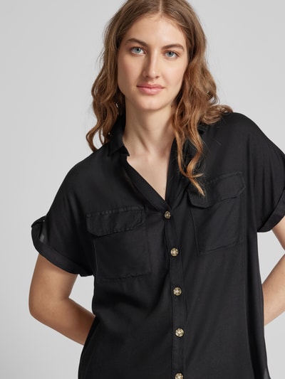 Vero Moda Overhemdblouse met knoopsluiting, model 'BUMPY' Zwart - 3