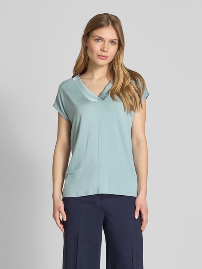 Jake*s Collection T-Shirt mit V-Ausschnitt Eisblau 4