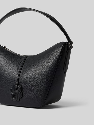 Produktfoto, Henkeltasche in Lederoptik Modell 'ANETT SM HOBO' von BOSS, Optik: Unifarben, Struktur feinkörnig, Logo-Applikation, Tragehenkel, Reißverschluss, Aufteilung: Hauptfach, Reißverschlussfach innen