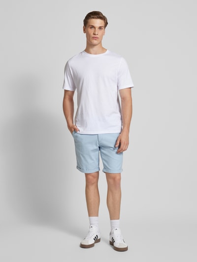 Jack & Jones Bermudy o kroju regular fit z fakturowanym wzorem model ‘FURY’ Jasnoniebieski 1