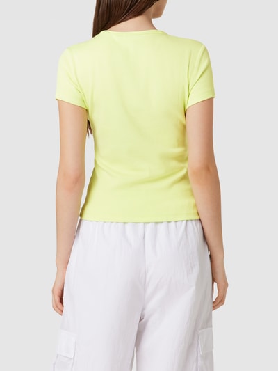 Tommy Jeans T-shirt met labelstitching Neongeel - 5
