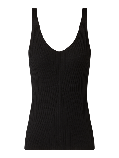 ICHI Top mit Rippenstruktur Modell 'Minesota' Black 2