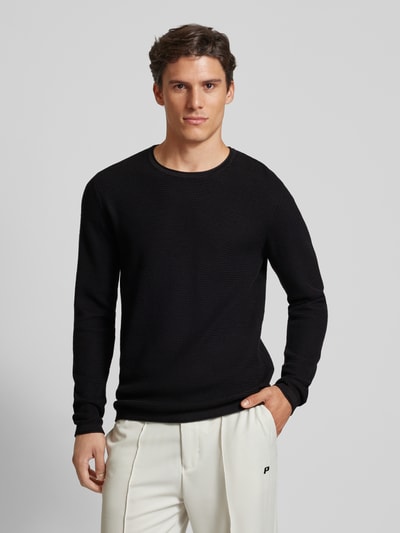 Only & Sons Sweter z dzianiny z okrągłym dekoltem model ‘ERIC’ Czarny 4