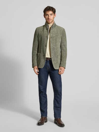 Roy Robson Slim fit colbert met opstaande kraag en borstzak Groen - 1