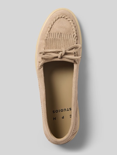 Productfoto, Loafers uit leer met rubberzool model 'CPH365' van Copenhagen, dames, afgeronde punt, comfortmodel, schachthoogte 5 cm, schachtbreedte 17 cm, hakhoogte 2 cm, beige tint, zachte textuur, detail stiksel