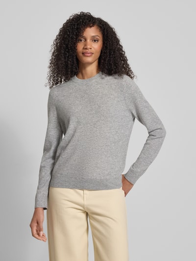 Jake*s Casual Strickpullover aus Kaschmir mit Rundhalsausschnitt Silber Melange 4