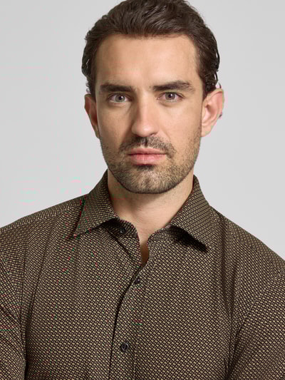 BOSS Slim fit zakelijk overhemd van katoenmix, model 'HANK' Beige - 3