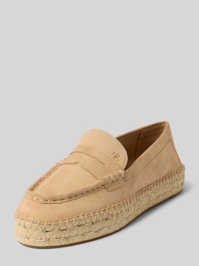 Lauren Ralph Lauren Loafer aus Leder mit Plateausohle Modell 'LUIZE' Sand 1