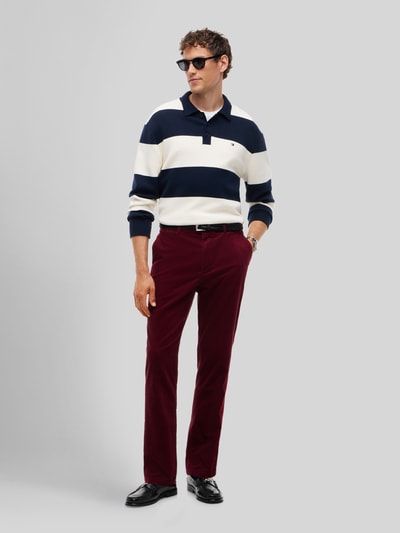 Tommy Hilfiger Slim Fit Cordhose aus Baumwoll-Mix Bordeaux 1