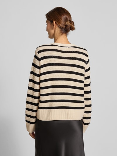 Vero Moda Regular fit gebreid jack van puur katoen, model 'Calla' Offwhite - 5