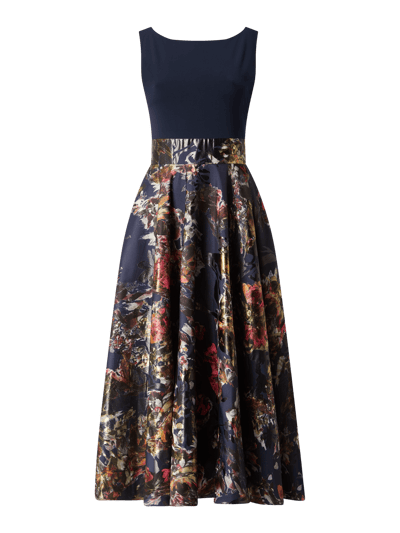 Swing Cocktailjurk met effectgaren  Donkerblauw - 2