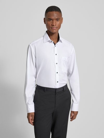 ETERNA Comfort fit zakelijk overhemd van katoen met kentkraag Wit - 4