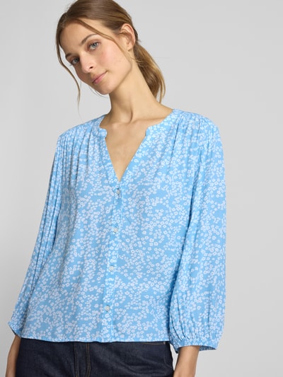Tom Tailor Denim Loose Fit Bluse mit Allover-Muster Hellblau 3