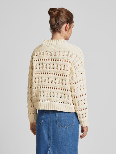 Only Pullover mit Lochmuster Modell 'LEAH' Offwhite Melange 5