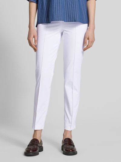 Cambio Skinny Fit Stoffhose mit fixierten Bügelfalten Modell 'ROS' Weiss 4