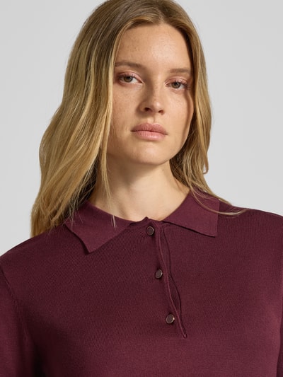 FREE/QUENT Regular fit shirt met lange mouwen van viscosemix, model 'Katie' Bordeaux - 3
