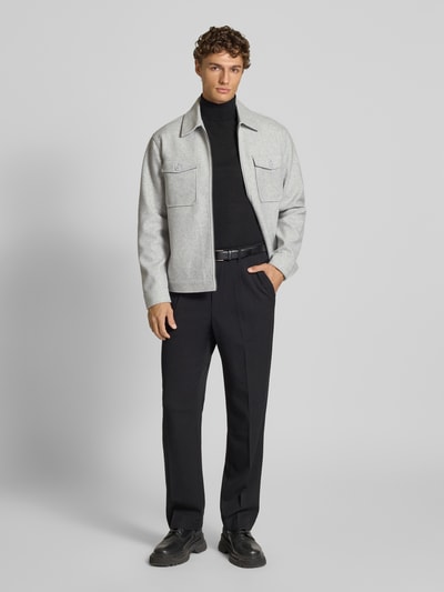 MCNEAL Regular fit overhemdjack met kentkraag Donkergrijs gemêleerd - 1