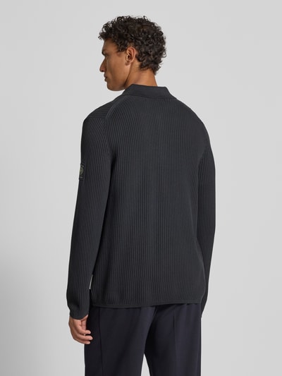 Marc O'Polo Regular fit gebreid jack van puur katoen - Marc O'Polo × DFB Travel Collection Donkerblauw - 5