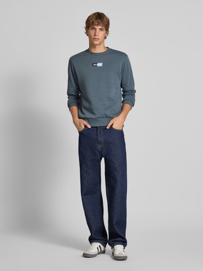 Jack & Jones Regular Fit Sweatshirt mit Logo-Print Modell 'Pan' Blau 1