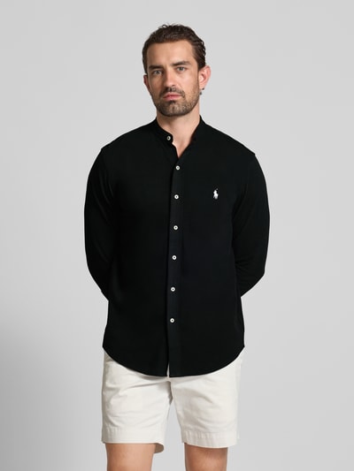 Polo Ralph Lauren Regular fit vrijetijdsoverhemd met labelstitching en opstaande kraag Zwart - 4