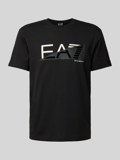 EA7 Emporio Armani T-shirt met labelprint Zwart - 2