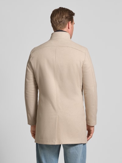 MCNEAL Lange jas met opstaande kraag en steekzakken Beige - 5