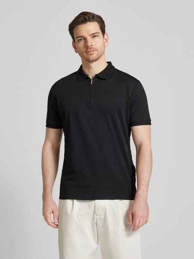 SELECTED HOMME Regular Fit Poloshirt mit Reißverschlussleiste Modell 'FAVE' Black 4
