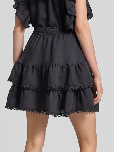 Gina Tricot Minirock mit Häkelspitze Modell 'Boho' Black 3