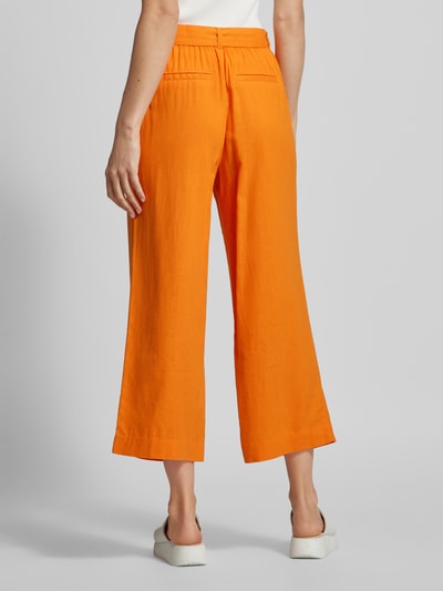 s.Oliver RED LABEL Wide leg linnen broek met verkort model Oranje - 5
