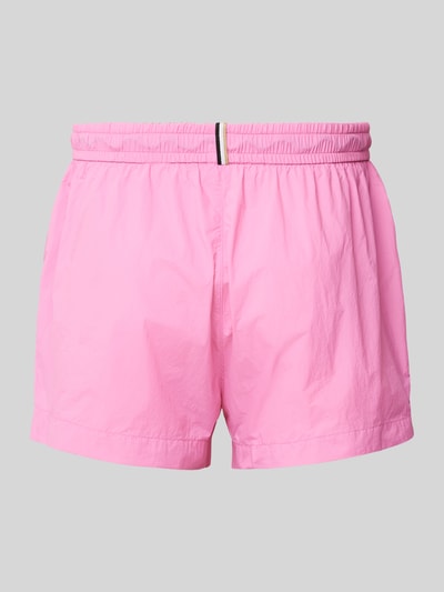 BOSS Relaxed Fit Badeshorts mit Label-Print Modell 'Mooneye' Pink 3