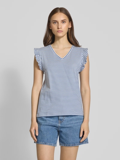 Marc O'Polo Denim T-Shirt mit Volantärmel Rauchblau 4