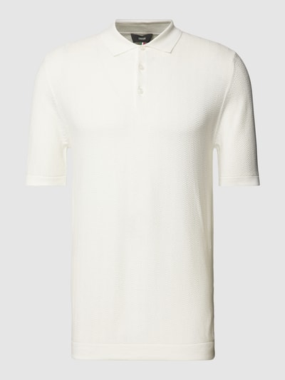 Cinque Slim fit poloshirt met structuurmotief, model 'Flavio' Wit - 2