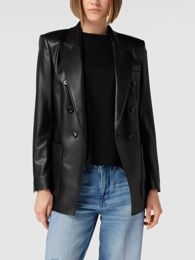 BOSS Black Women Blazer in leerlook, model 'Jatera2' Zwart - 4