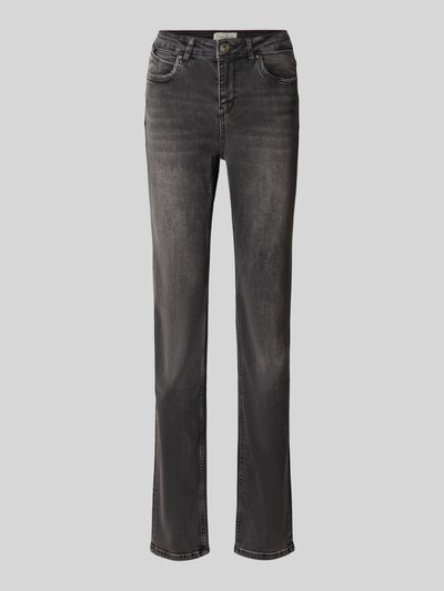 Produktfoto, Straight Fit Jeans aus Baumwoll-Mix Modell 'JOYCE' von Cars Jeans, dunkles Grau, 5-Pocket-Design, sichtbare Nähte, glatte Textur.