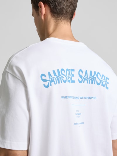 Samsøe Samsøe T-shirt z okrągłym dekoltem model ‘SASWIRL’ Złamany biały 3