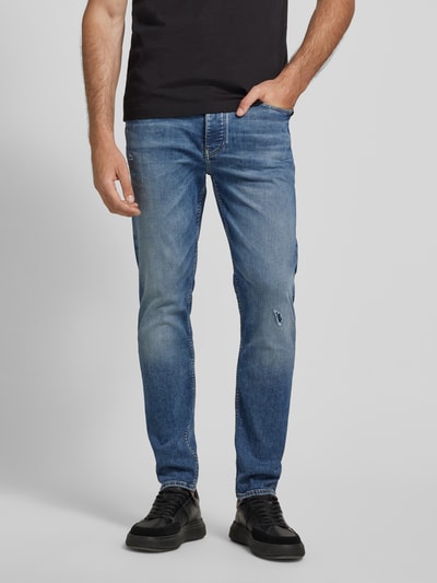 BOSS Orange Tapered Fit Jeans im 5-Pocket-Design Modell 'TABER' Blau 4