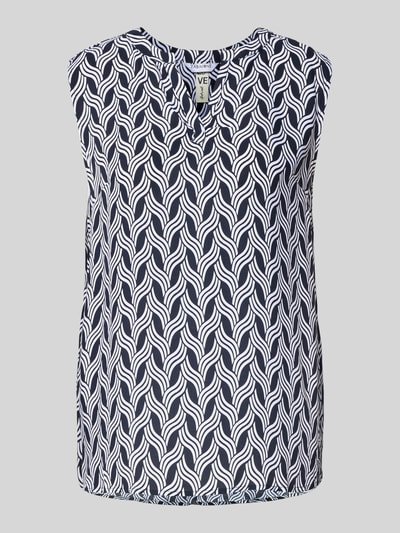 ZABAIONE Blusentop mit V-Ausschnitt Marine 2