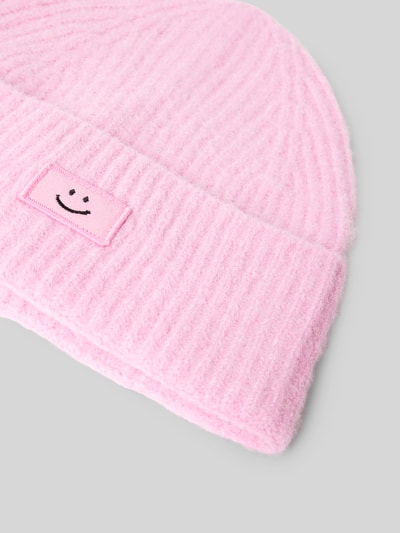 Jake*s Casual Beanie mit Motiv-Patch und Woll-Anteil Rose 2