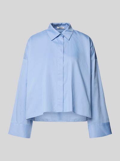 Produktfoto, Hemdbluse mit verdeckter Knopfleiste Modell 'Fundra' von OPUS in Hellblau aus Reine Baumwolle mit Lockerer-Schnitt.