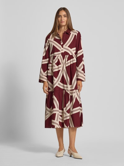 OPUS Midikleid mit Tunikakragen Modell 'Werano' Bordeaux 4