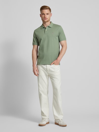 Gant Regular Fit Poloshirt mit Label-Stitching Oliv 1