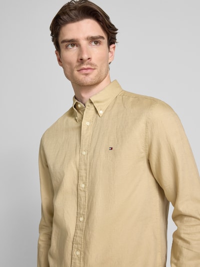 Tommy Hilfiger Regular Fit Freizeithemd aus Baumwoll-Leinen-Mix Beige 3