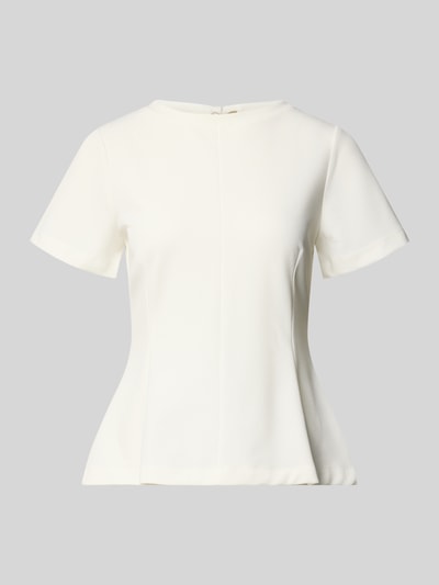 Produktfoto, Shaped Fit T-Shirt mit Mittelnaht von s.Oliver BLACK LABEL, Optik: Unifarben, Passform, Naht-Details, Rundhals-Ausschnitt, Kurzarm