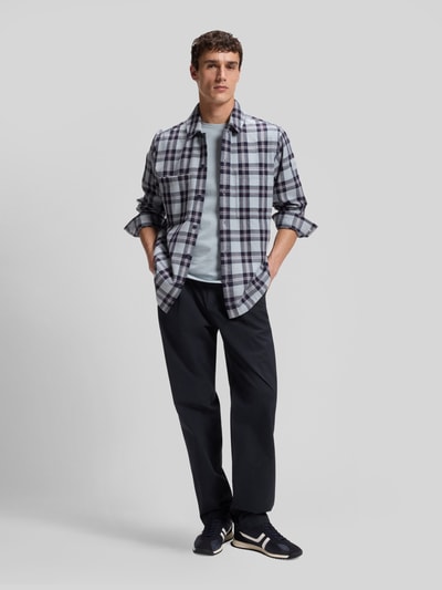 BOSS Orange Straight Fit Chino aus Baumwoll-Mix Modell ''CHINO_ST_PLEATED_1'' Marine 1