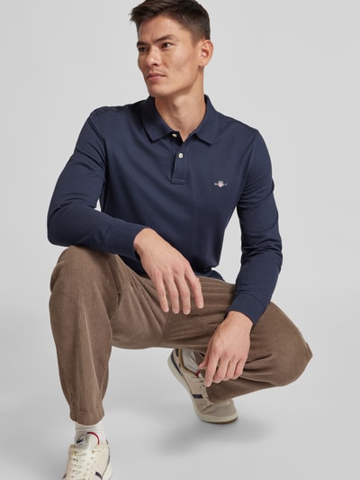 Gant Regular Fit Poloshirt mit Label-Stitching Modell 'SHIELD' Marine 3