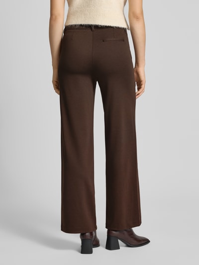 Soyaconcept Wide leg stoffen broek met paspelzak, model 'DANIELA' Chocoladebruin - 5