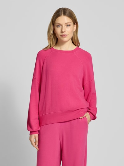 American Vintage Oversized sweatshirt met ronde hals, model 'ATUBAY' Felroze - 4