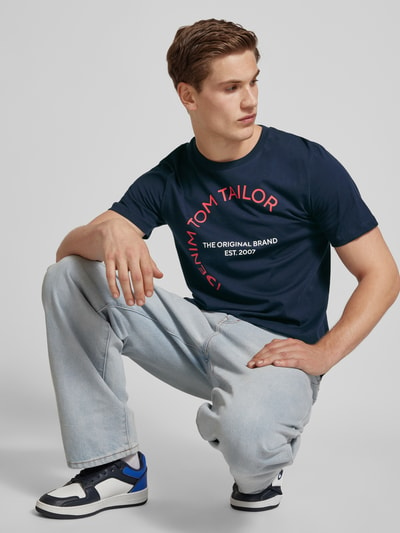 Tom Tailor Denim T-shirt met ronde hals Marineblauw - 3